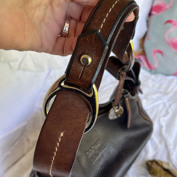 Dooney & Bourke Brown Pebbled Leather Shoulder Bag - Picture 3 of 5